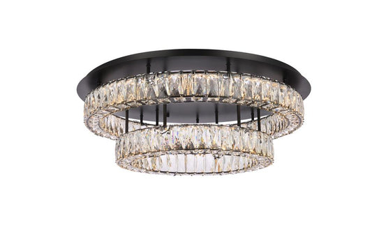 Elegant Furniture & Lighting - Monroe 30 inch LED double flush mount in black - 3503F30L2BK veiw 1