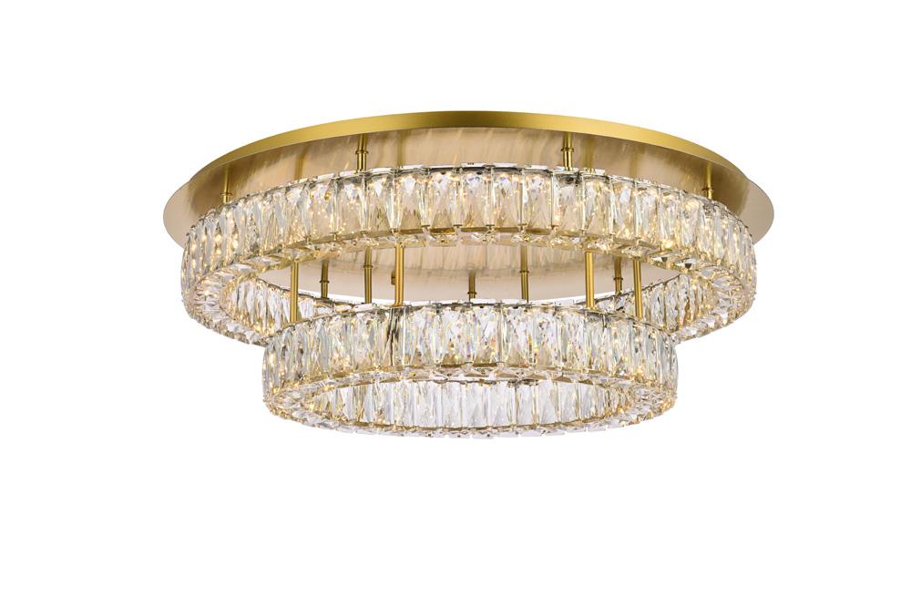 Elegant Furniture & Lighting - Monroe 30 inch LED double flush mount in gold - 3503F30L2G veiw 1