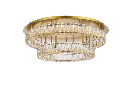 Elegant Furniture & Lighting - Monroe 30 inch LED double flush mount in gold - 3503F30L2G veiw 1
