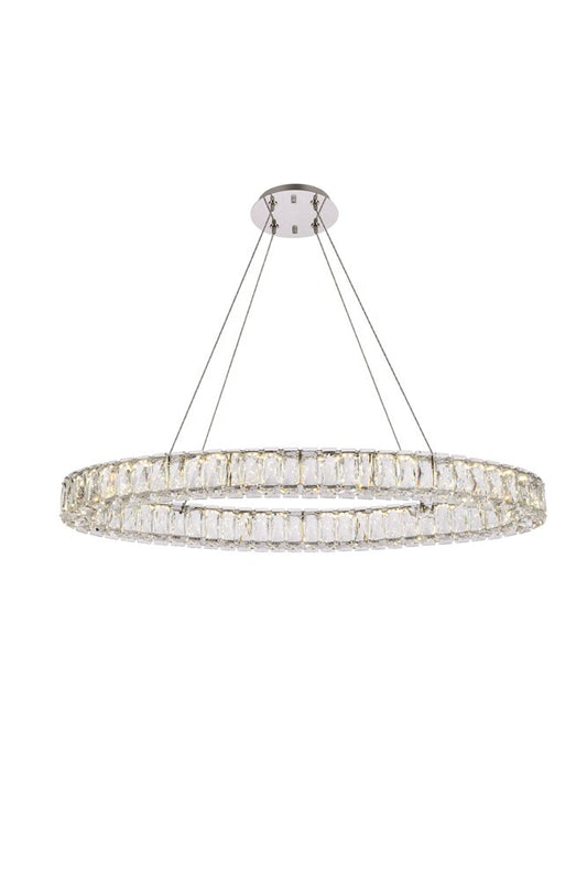 Elegant Furniture & Lighting - Monroe 36 inch LED oval Single pendant in chrome - 3503D36C veiw 1