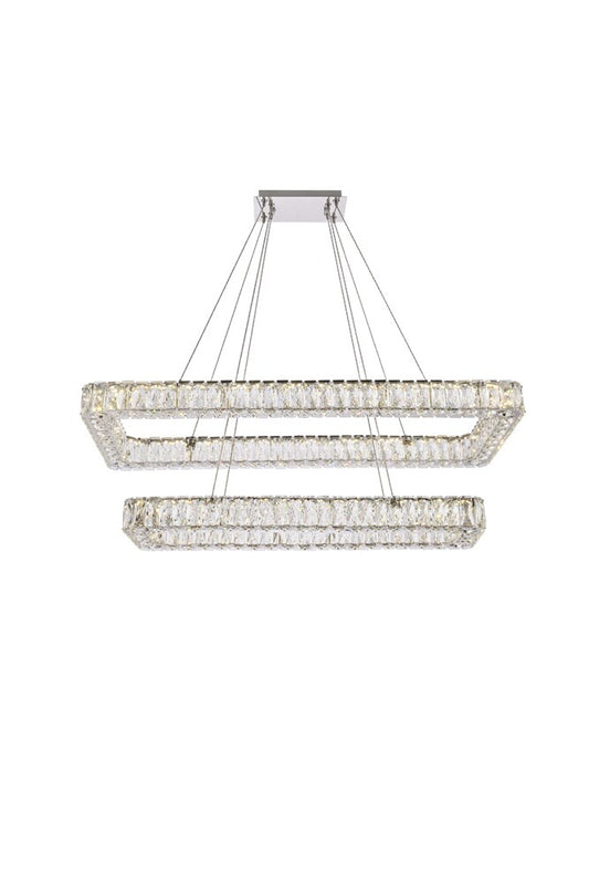 Elegant Furniture & Lighting - Monroe 42 inch LED double rectangle pendant in chrome - 3504G42L2C veiw 1