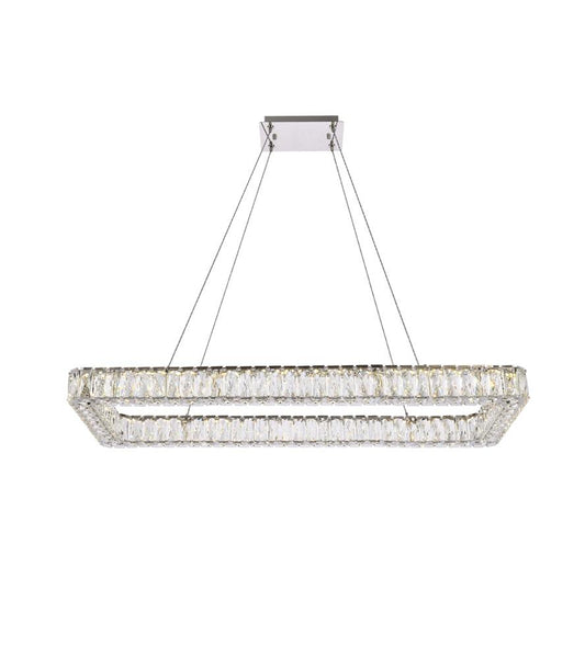 Elegant Furniture & Lighting - Monroe 42 inch LED Single rectangle pendant in chrome - 3504D42L1C veiw 1