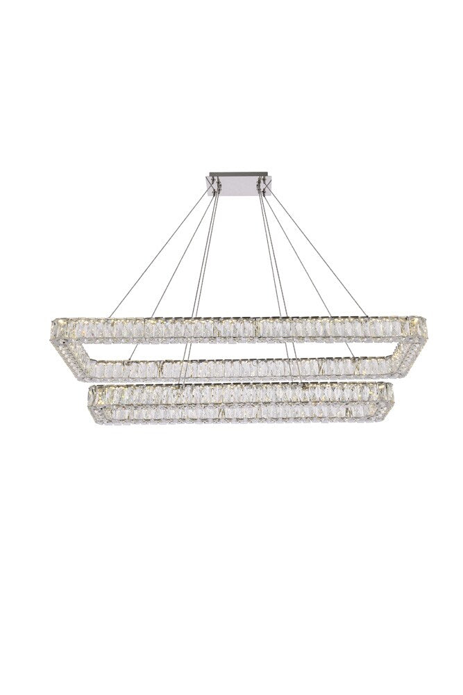 Elegant Furniture & Lighting - Monroe 50 inch LED double rectangle pendant in chrome - 3504G50L2C veiw 1