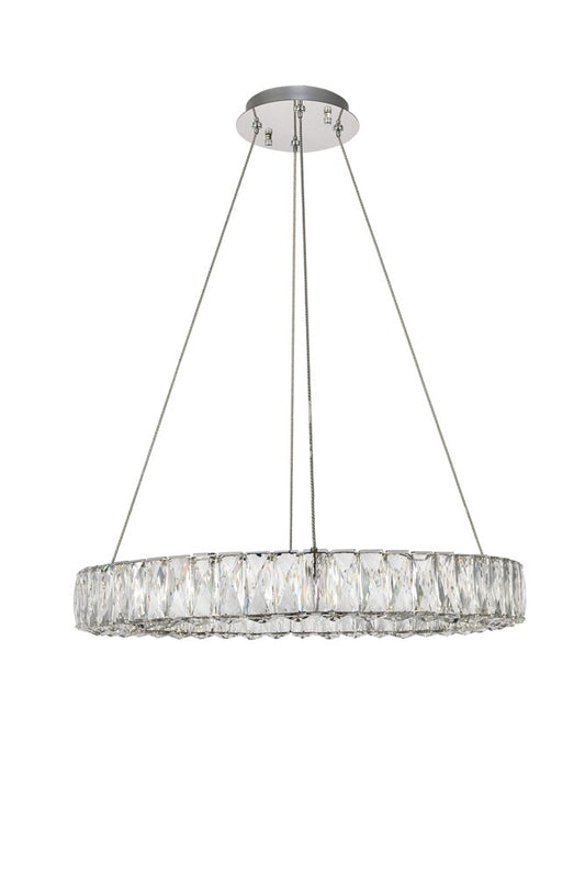 Elegant Furniture & Lighting - Monroe Integrated LED chip light Chrome Chandelier Clear Royal Cut Crystal - 3503D23C veiw 1