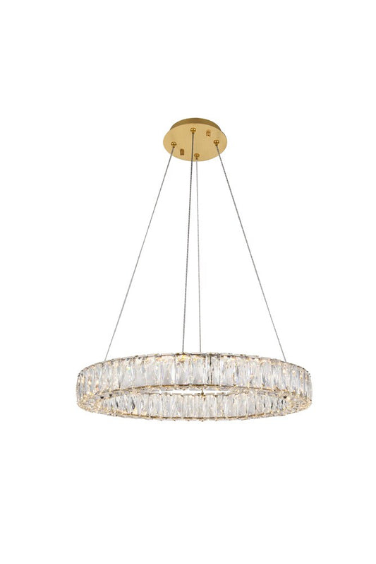 Elegant Furniture & Lighting - Monroe Integrated LED chip light gold Chandelier Clear Royal Cut Crystal - 3503D23G veiw 1
