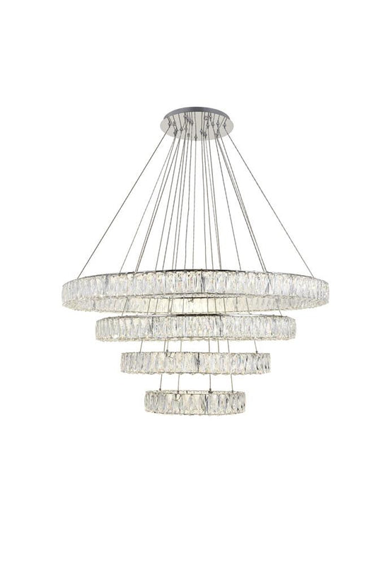 Elegant Furniture & Lighting - Monroe Integrated LED chip light Chrome Chandelier Clear Royal Cut Crystal - 3503G41C veiw 1