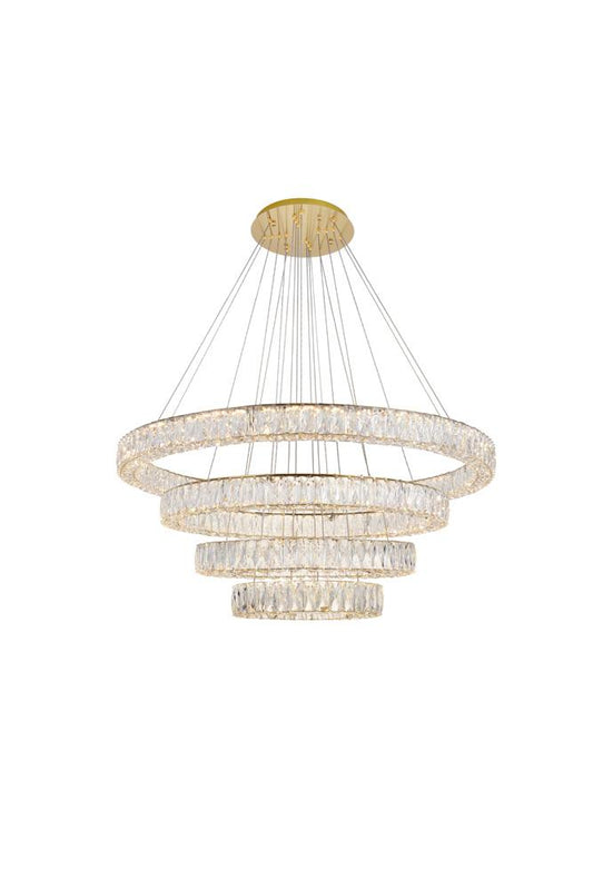 Elegant Furniture & Lighting - Monroe Integrated LED chip light Gold Chandelier Clear Royal Cut Crystal - 3503G41G veiw 1