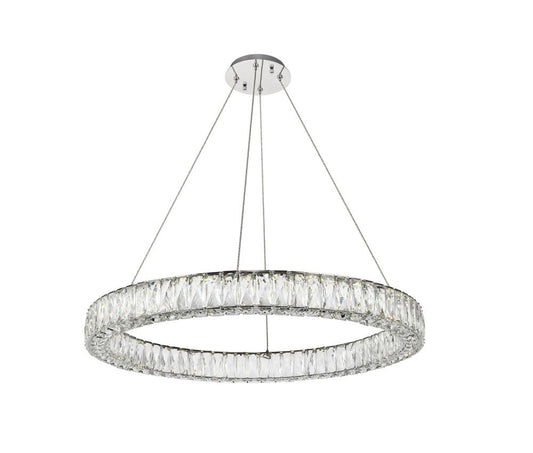 Elegant Furniture & Lighting - Monroe Integrated LED chip light Chrome Chandelier Clear Royal Cut Crystal - 3503D31C veiw 1