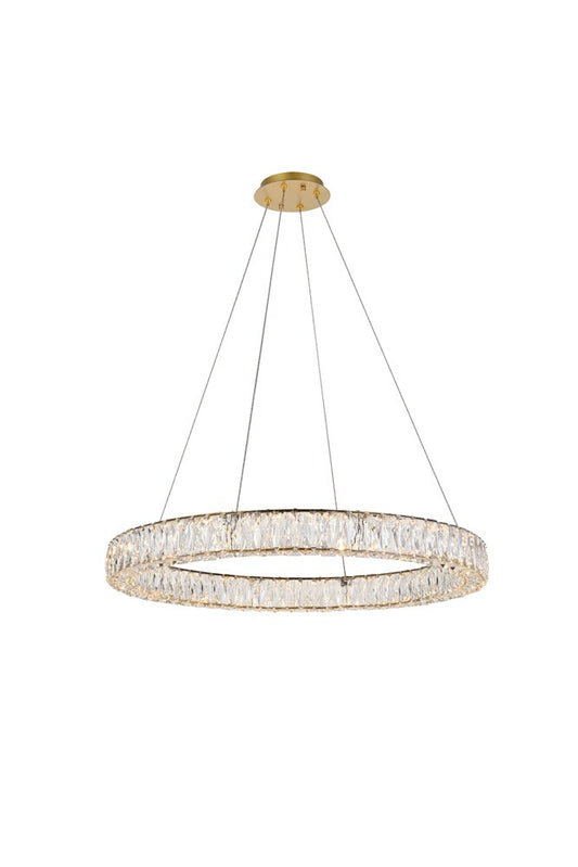 Elegant Furniture & Lighting - Monroe Integrated LED chip light gold Chandelier Clear Royal Cut Crystal - 3503D31G veiw 1