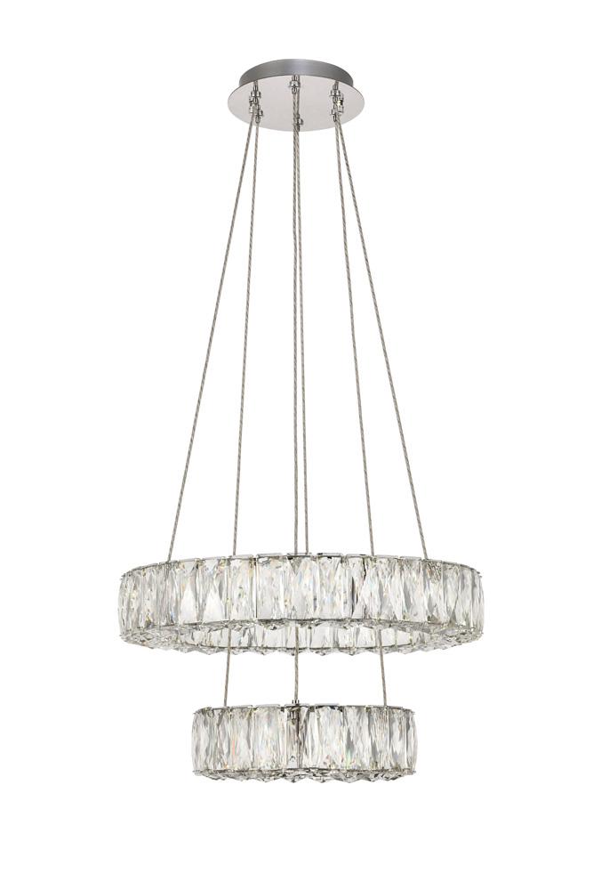 Elegant Furniture & Lighting - Monroe Integrated LED chip light Chrome Pendant Clear Royal Cut Crystal - 3503G18C veiw 1