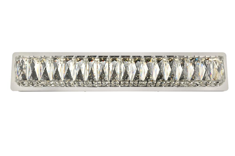 Elegant Furniture & Lighting - Monroe Integrated LED chip light Chrome Wall Sconce Clear Royal Cut Crystal - 3502W24C veiw 1