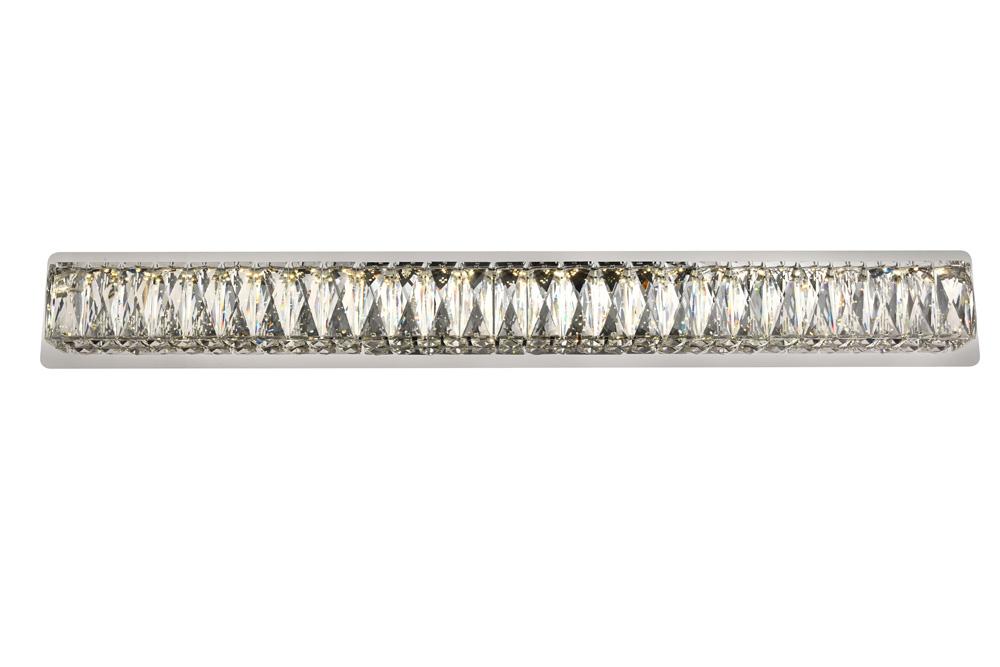 Elegant Furniture & Lighting - Monroe Integrated LED chip light Chrome Wall Sconce Clear Royal Cut Crystal - 3502W35C veiw 1