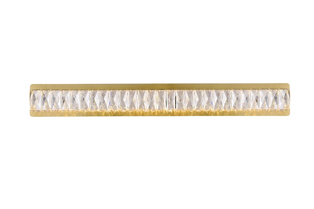 Elegant Furniture & Lighting - Monroe Integrated LED chip light gold Wall Sconce Clear Royal Cut Crystal - 3502W35G veiw 1