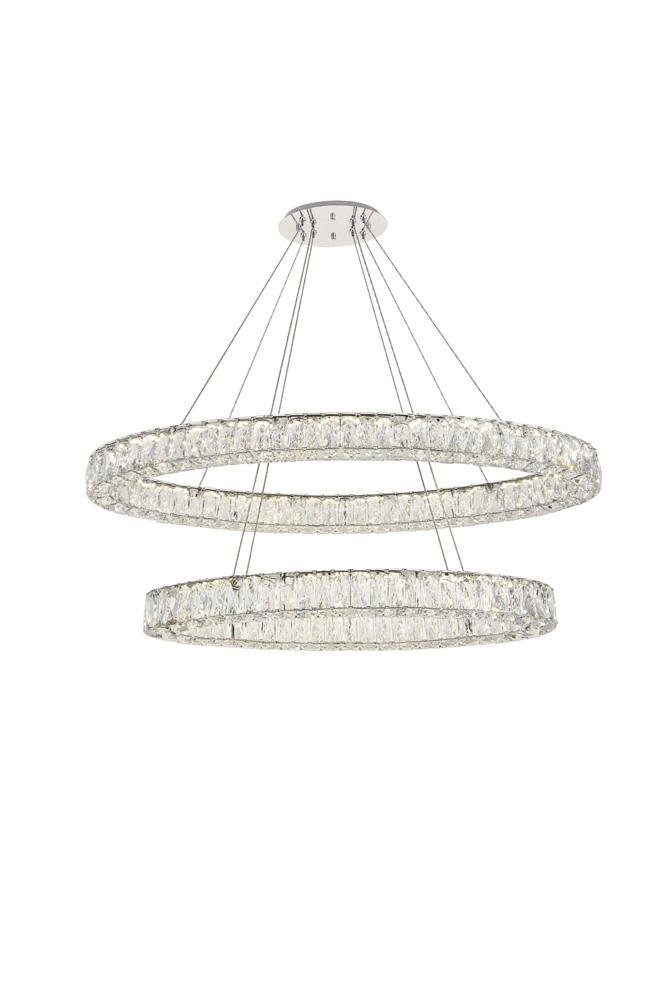 Elegant Furniture & Lighting - Monroe Integrated LED light Chrome Chandelier Clear Royal Cut Crystal - 3503D40C veiw 1