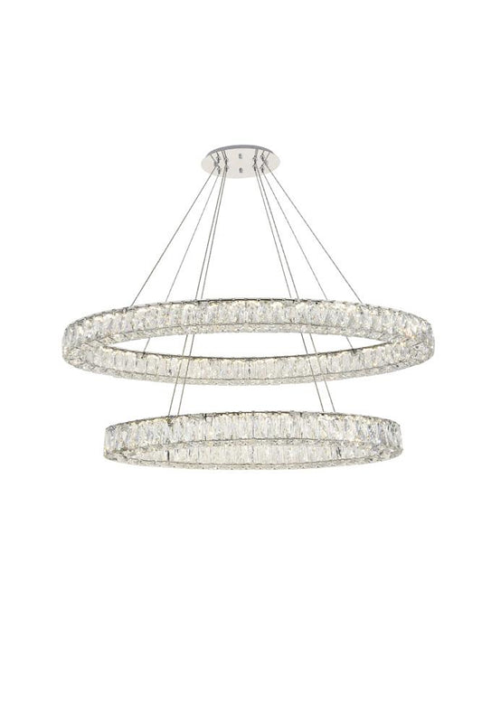 Elegant Furniture & Lighting - Monroe Integrated LED light Chrome Chandelier Clear Royal Cut Crystal - 3503D40C veiw 1