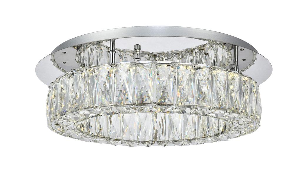 Elegant Furniture & Lighting - Monroe LED light Chrome Flush mount Clear Royal Cut Crystal - 3503F18C veiw 1