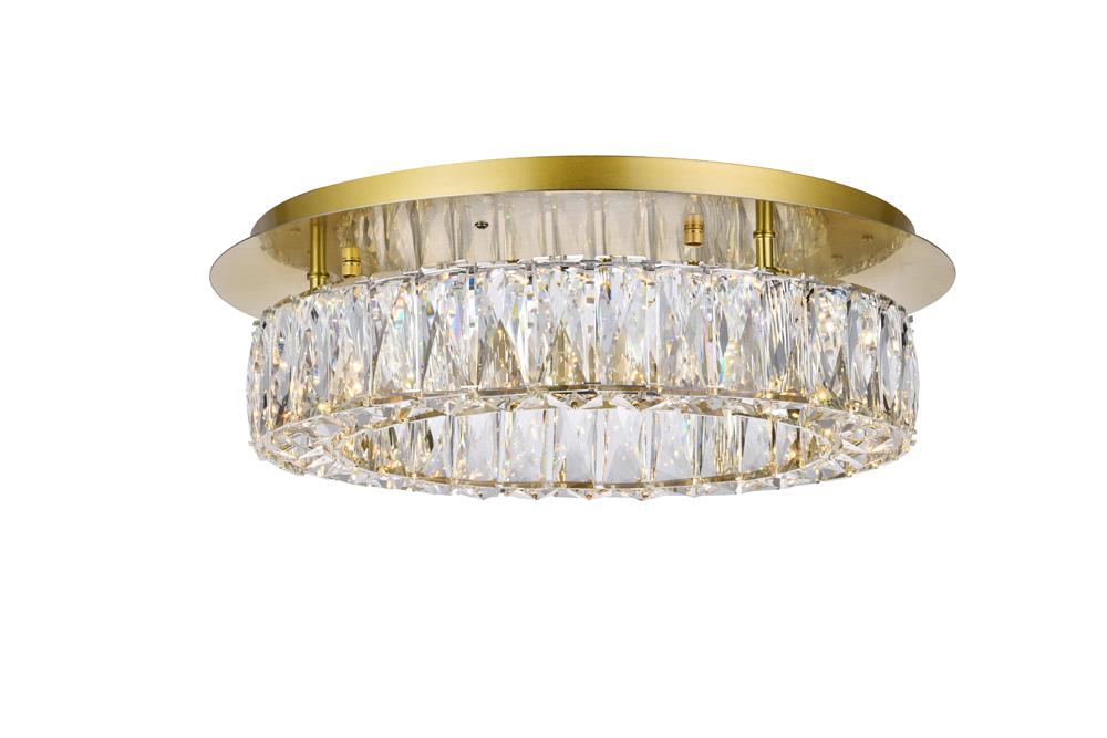 Elegant Furniture & Lighting - Monroe LED light gold Flush mount Clear Royal Cut Crystal - 3503F18G veiw 1