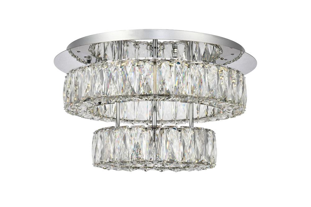 Elegant Furniture & Lighting - Monroe LED light Chrome Flush Mount Clear Royal Cut Crystal - 3503F18L2C veiw 1