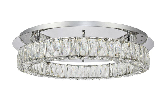 Elegant Furniture & Lighting - Monroe LED light Chrome Flush Mount Clear Royal Cut Crystal - 3503F26C veiw 1