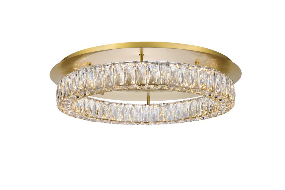 Elegant Furniture & Lighting - Monroe LED light gold Flush Mount Clear Royal Cut Crystal - 3503F26G veiw 1