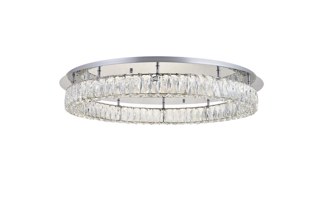 Elegant Furniture & Lighting - Monroe LED light Chrome Flush Mount Clear Royal Cut Crystal - 3503F33C veiw 1