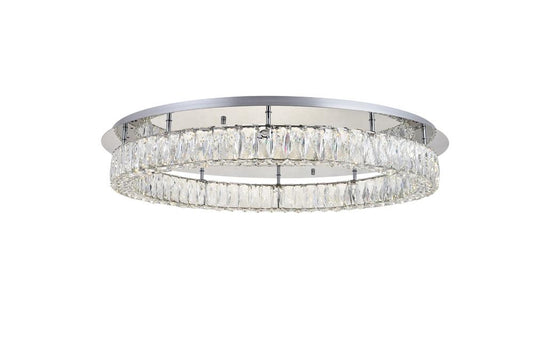 Elegant Furniture & Lighting - Monroe LED light Chrome Flush Mount Clear Royal Cut Crystal - 3503F33C veiw 1