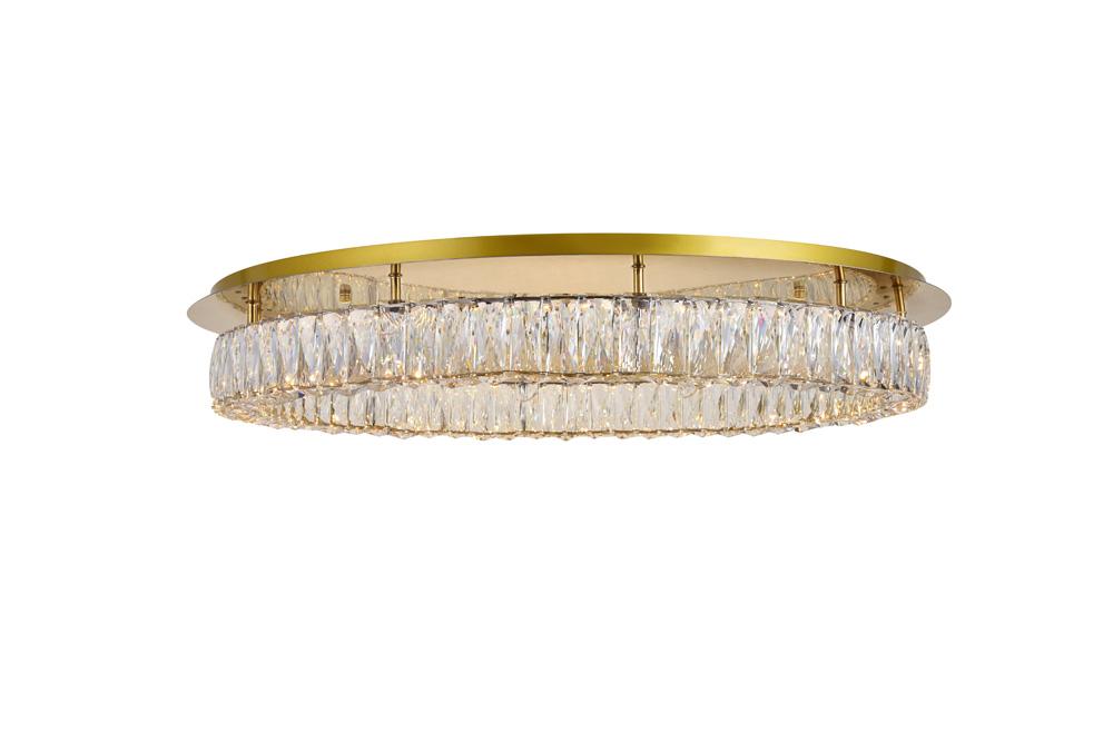 Elegant Furniture & Lighting - Monroe LED light Gold Flush Mount Clear Royal Cut Crystal - 3503F33G veiw 1