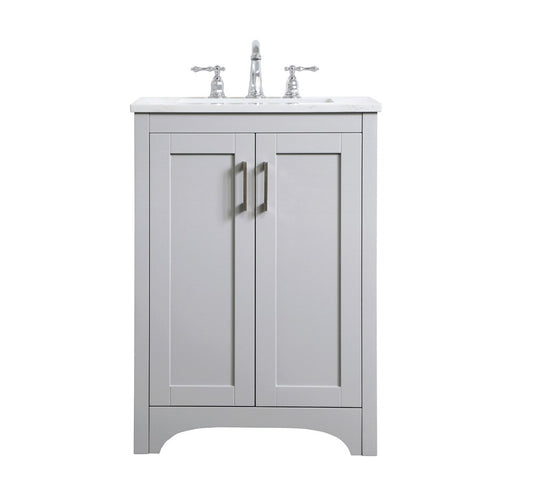 Elegant Furniture & Lighting - Moore 24 inch Single Bathroom Vanity in Grey - VF17024GR veiw 1