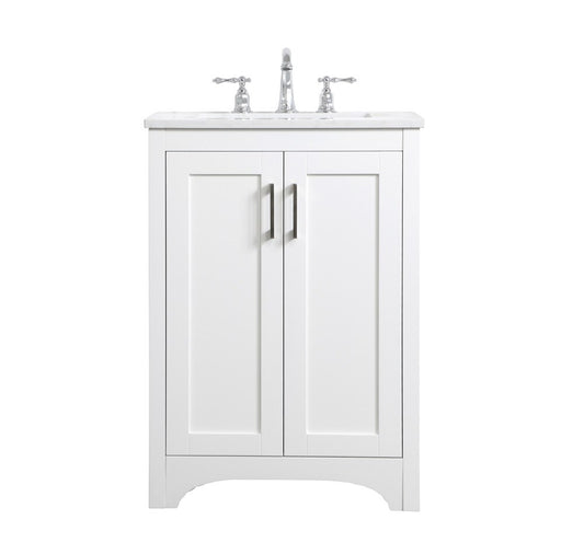 Elegant Furniture & Lighting - Moore 24 inch Single Bathroom Vanity in White - VF17024WH veiw 1