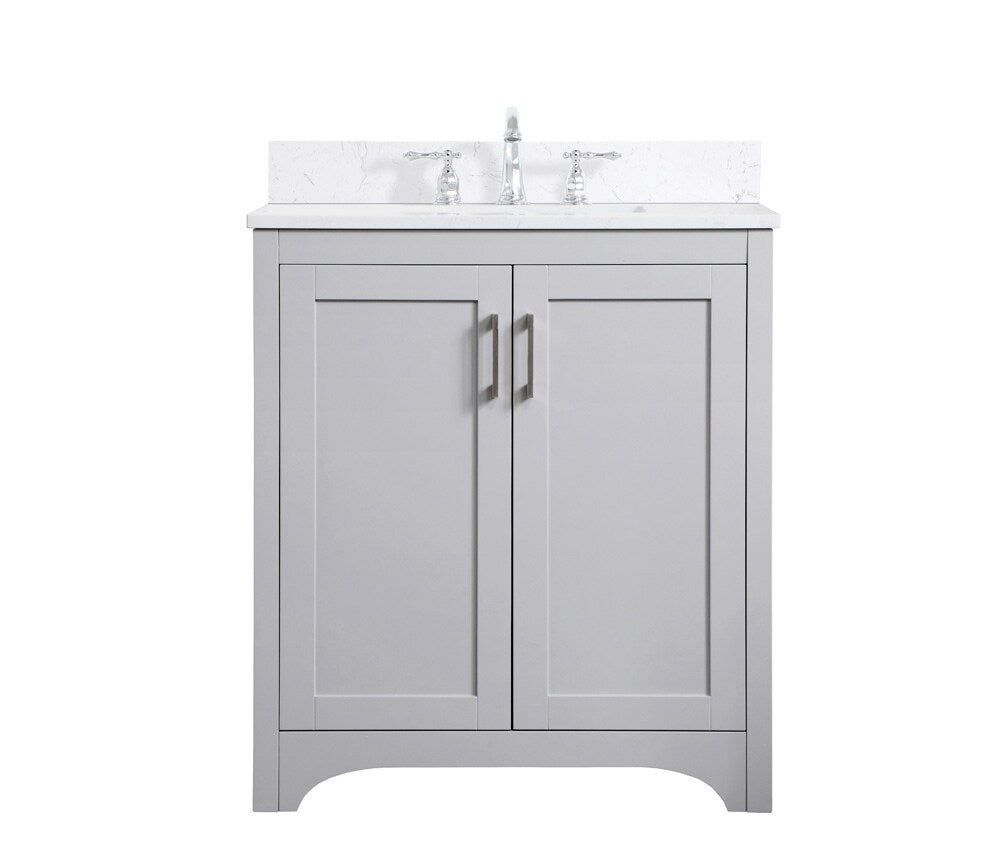Elegant Furniture & Lighting - Moore 30 inch Single Bathroom Vanity in Grey with Backsplash - VF17030GR-BS veiw 1