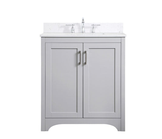 Elegant Furniture & Lighting - Moore 30 inch Single Bathroom Vanity in Grey with Backsplash - VF17030GR-BS veiw 1