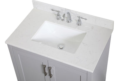 Elegant Furniture & Lighting - Moore 30 inch Single Bathroom Vanity in Grey with Backsplash - VF17030GR-BS veiw 3