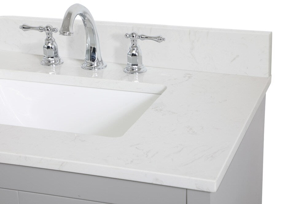 Elegant Furniture & Lighting - Moore 30 inch Single Bathroom Vanity in Grey with Backsplash - VF17030GR-BS veiw 4