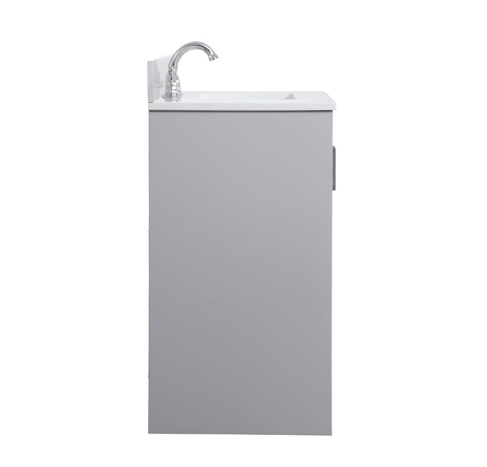 Elegant Furniture & Lighting - Moore 30 inch Single Bathroom Vanity in Grey with Backsplash - VF17030GR-BS veiw 7