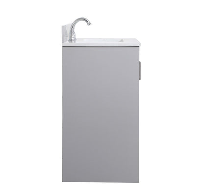 Elegant Furniture & Lighting - Moore 30 inch Single Bathroom Vanity in Grey with Backsplash - VF17030GR-BS veiw 7