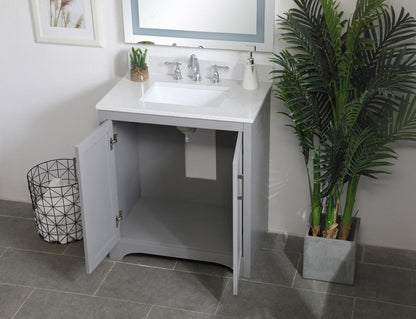 Elegant Furniture & Lighting - Moore 30 inch Single Bathroom Vanity in Grey with Backsplash - VF17030GR-BS veiw 9