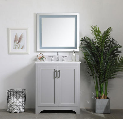 Elegant Furniture & Lighting - Moore 30 inch Single Bathroom Vanity in Grey with Backsplash - VF17030GR-BS veiw 12