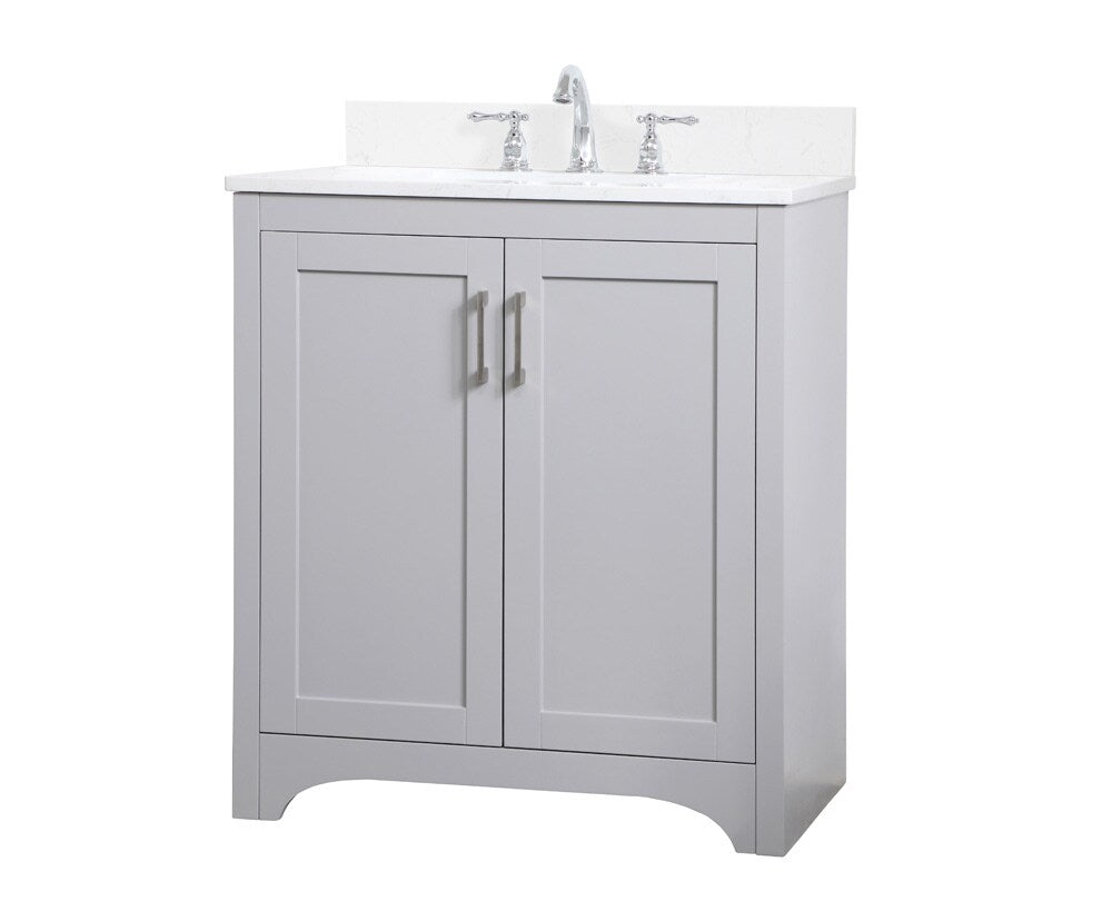 Elegant Furniture & Lighting - Moore 30 inch Single Bathroom Vanity in Grey with Backsplash - VF17030GR-BS veiw 13