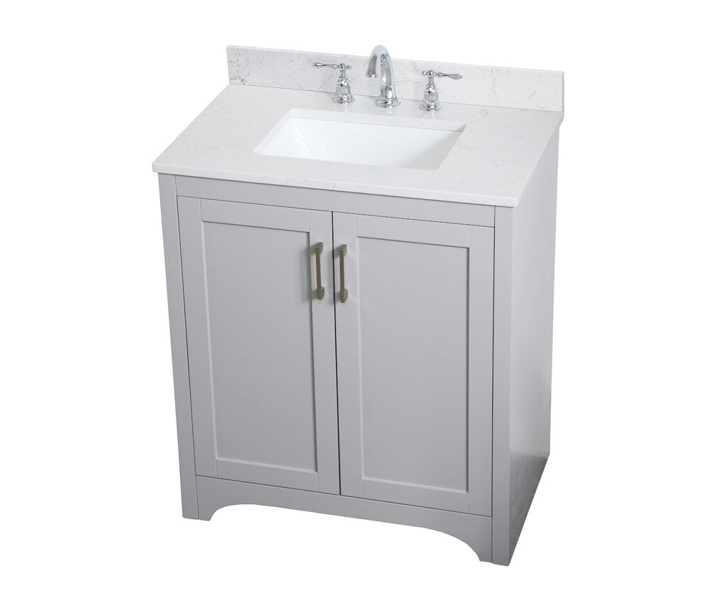 Elegant Furniture & Lighting - Moore 30 inch Single Bathroom Vanity in Grey with Backsplash - VF17030GR-BS veiw 14