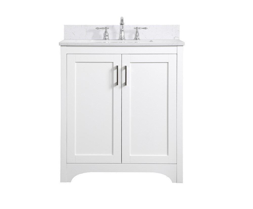 Elegant Furniture & Lighting - Moore 30 inch Single Bathroom Vanity in White with Backsplash - VF17030WH-BS veiw 1
