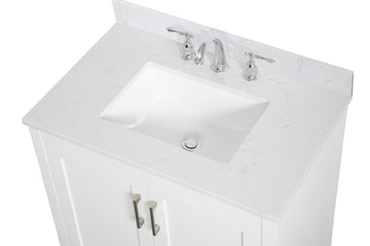 Elegant Furniture & Lighting - Moore 30 inch Single Bathroom Vanity in White with Backsplash - VF17030WH-BS veiw 3
