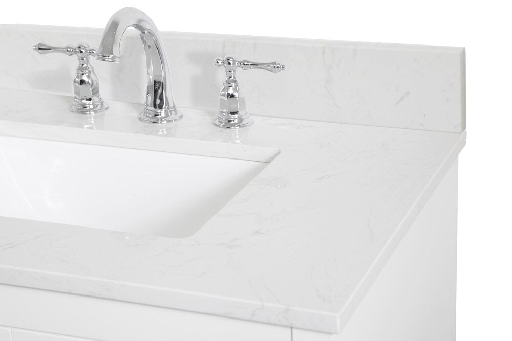 Elegant Furniture & Lighting - Moore 30 inch Single Bathroom Vanity in White with Backsplash - VF17030WH-BS veiw 4