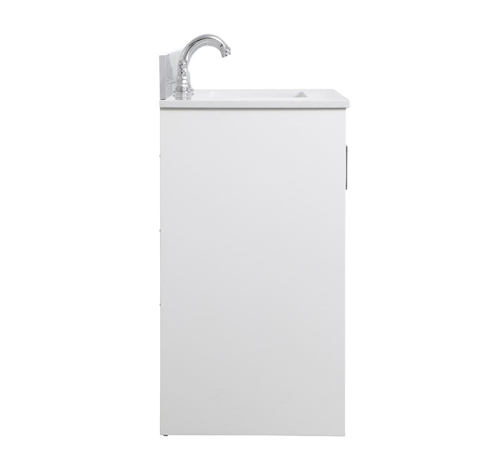 Elegant Furniture & Lighting - Moore 30 inch Single Bathroom Vanity in White with Backsplash - VF17030WH-BS veiw 7
