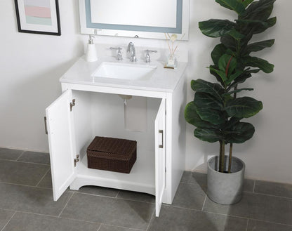 Elegant Furniture & Lighting - Moore 30 inch Single Bathroom Vanity in White with Backsplash - VF17030WH-BS veiw 9