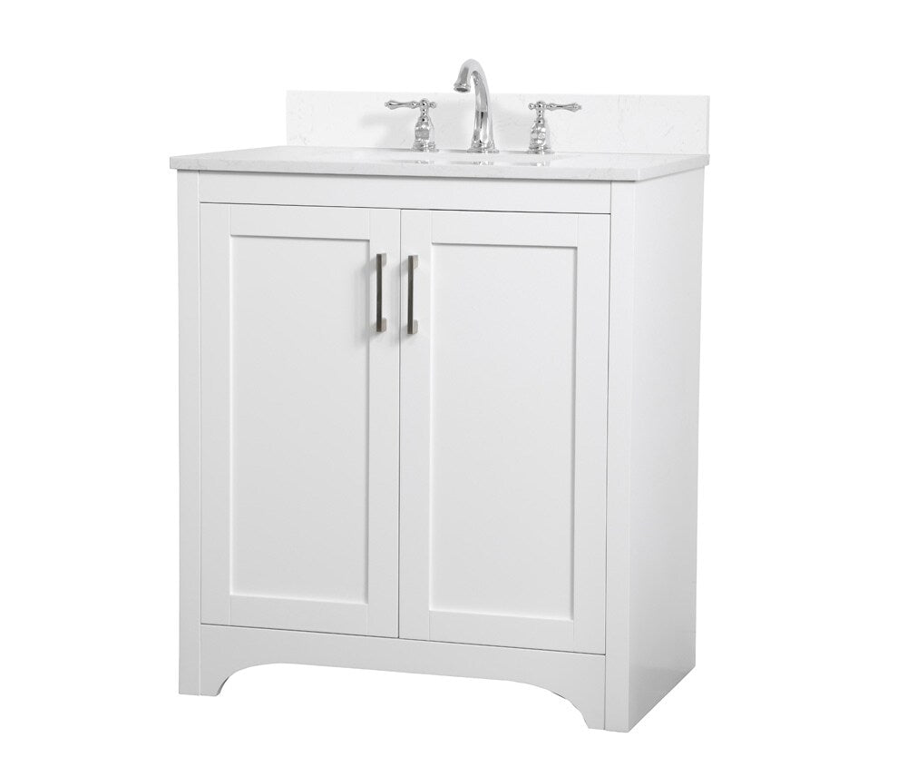 Elegant Furniture & Lighting - Moore 30 inch Single Bathroom Vanity in White with Backsplash - VF17030WH-BS veiw 13