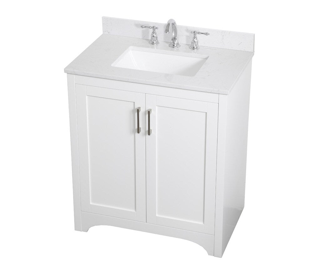 Elegant Furniture & Lighting - Moore 30 inch Single Bathroom Vanity in White with Backsplash - VF17030WH-BS veiw 14