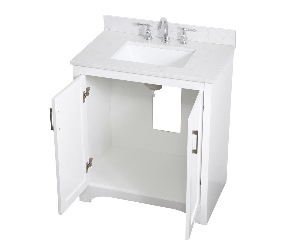 Elegant Furniture & Lighting - Moore 30 inch Single Bathroom Vanity in White with Backsplash - VF17030WH-BS veiw 15