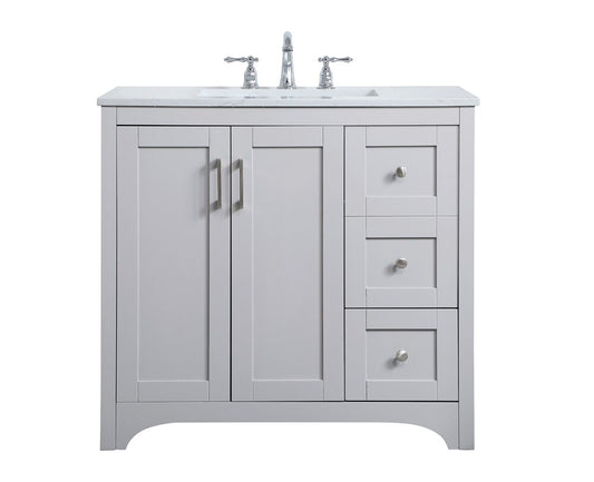 Elegant Furniture & Lighting - Moore 36 inch Single Bathroom Vanity in Grey - VF17036GR veiw 1