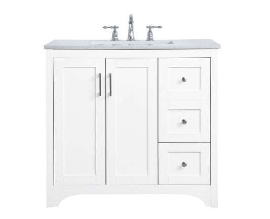 Elegant Furniture & Lighting - Moore 36 inch Single Bathroom Vanity in White - VF17036WH veiw 1