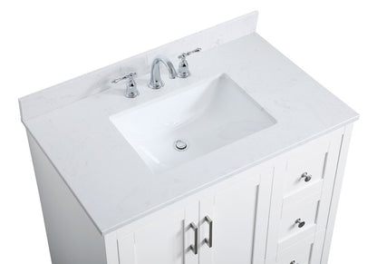 Elegant Furniture & Lighting - Moore 36 inch Single Bathroom Vanity in White with Backsplash - VF17036WH-BS veiw 4